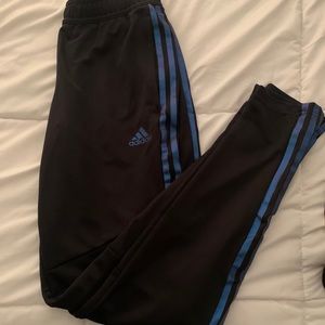 Black Adidas Pants With Blue Iridescent 